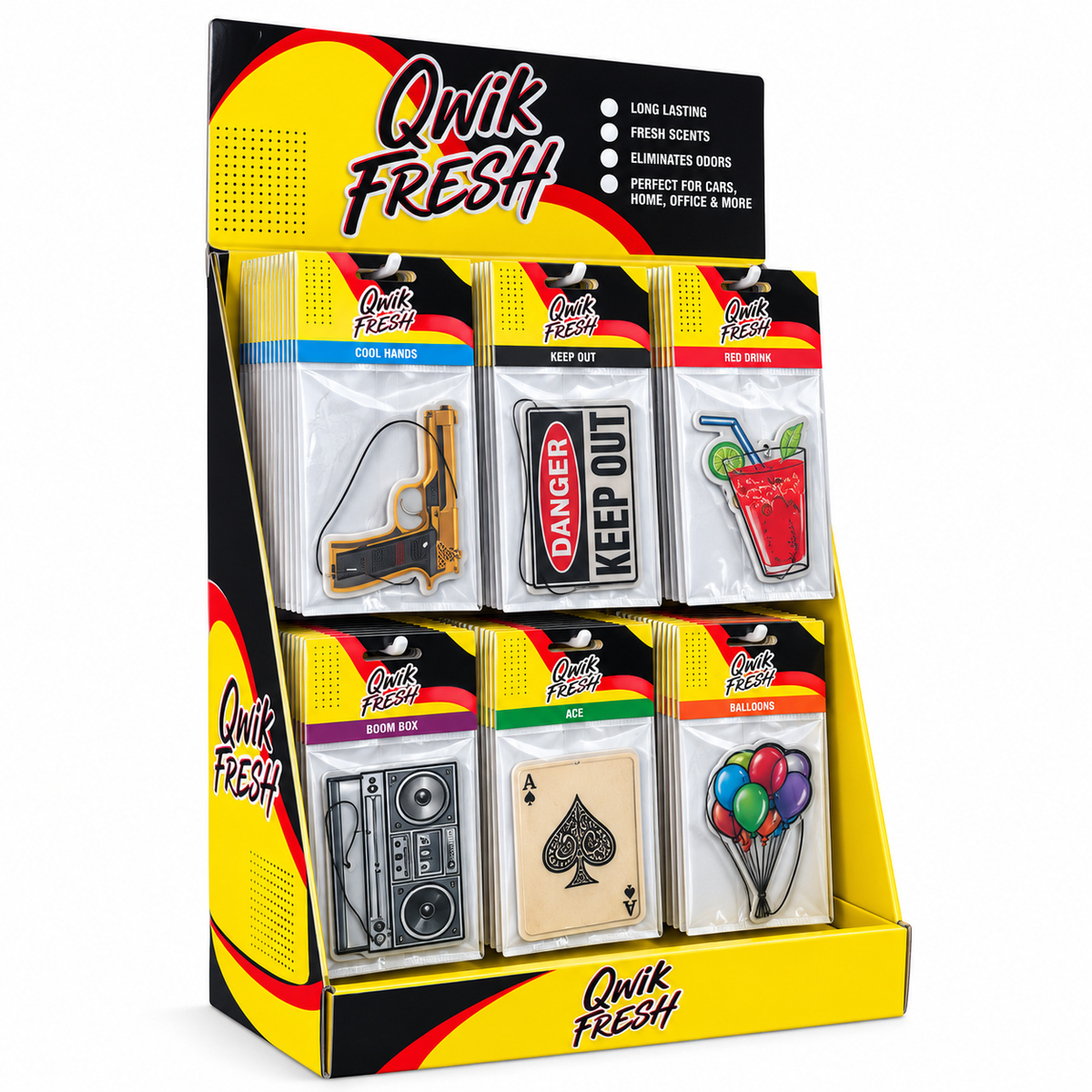 Qwik Fresh Air Freshener Card Display – 120 Count
